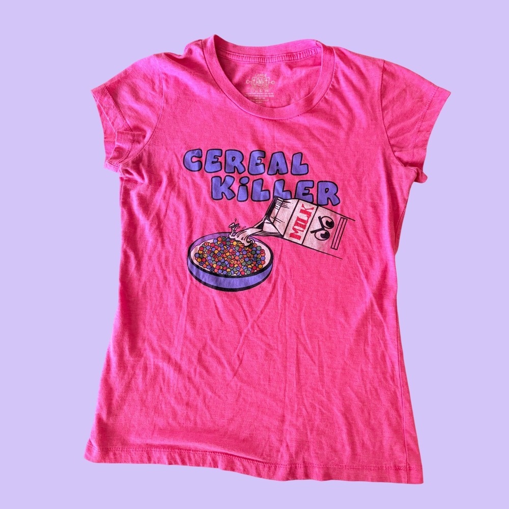 Y2K TNT "Cereal Ki!!er Pink Graphic Short Sleeve Tee Scene #16